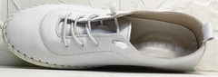 Летние мокасины кроссовки белые женские Rozen 115 All White.