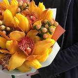 Photo of Bouquet with yellow tulips «Sunny mood»