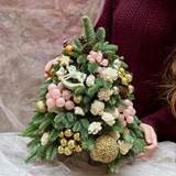 Photo of Christmas tree with pink and golden decor «Romantic Christmas»