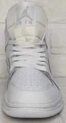 Классические кроссовки кожа мужские Nike Air Jordan A806-1 All White.