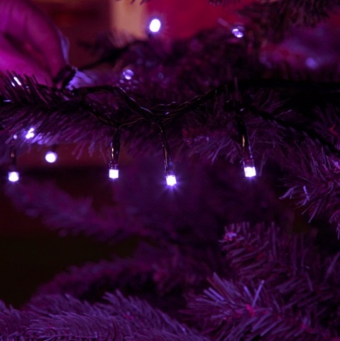 LED гирлянда нить 10 метров фиолетовый цвет 100 светодиодов