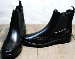 Резиновая женская обувь W9072Black.