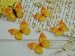 Метелики з тканини вирізані МІНІ жовті №25
