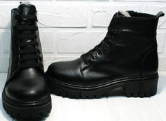 Кожаные зимние ботинки женские на меху Frenzony 701-20 Black Leather&Fur.