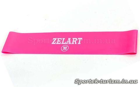 Гумка для фітнесу ZELART BANDS рожева (жорсткість M, 500x50x0.7 мм)