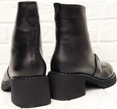 Женские зимние ботинки ботильоны на каблуке 6 см  Guero 264-2547 Black.