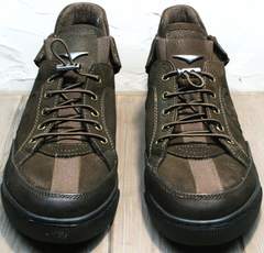 Кроссовки без шнурков на резинке мужские демисезонные Luciano Bellini 71748 Brown
