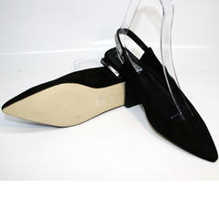 Красивые туфли босоножки на низком ходу Kluchini 5183 Black.