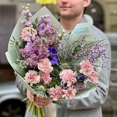 Бузковий польовий букет з ароматними квітами «Сяйво Провансу»