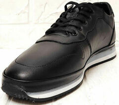 Демисезонные кроссовки мужские натуральная кожа TKN Shoes 155 sl Black.