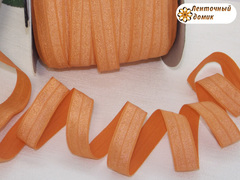 Резинка для повязок  с легким блеском морковная 16 мм