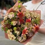 Photo of Interesting summer bouquet in warm colors «Tiramisu for Olya»