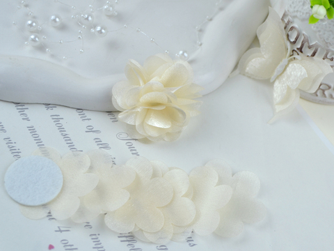 Заготовка для квітки з блискучої органзи кремова