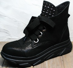 Женские демисезонные ботинки сникерсы Rifellini Rovigo 525 Black.