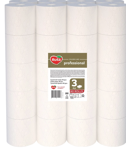 Туалетная бумага Ruta Professional 3сл. (40 шт.) белая