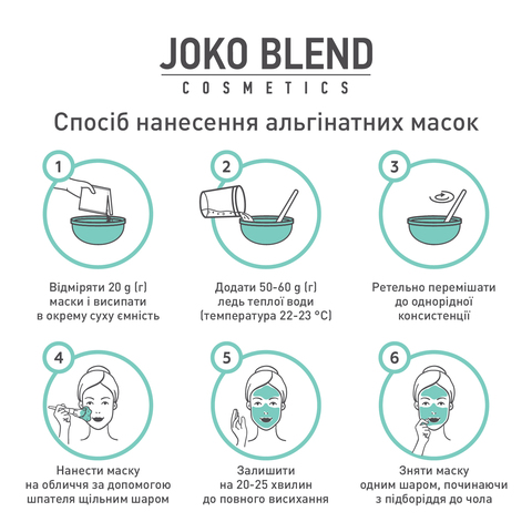 Альгінатна маска заспокійлива з екстрактом зеленого чаю і алое вера Joko Blend 20 г (4)