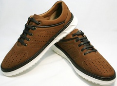 Мужские повседневные кроссовки Vitto Men Shoes 1830 Brown White
