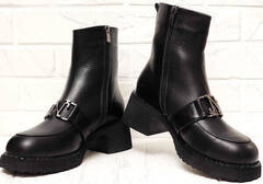 Зимние ботинки женские на каблуке 6 см Guero 264-2547 Black.