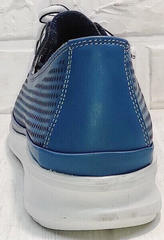 Женские кожаные кроссовки туфли спортивные летние sport casual стиль Wollen P029-2096-24 Blue White.