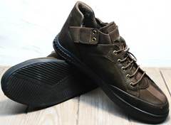 Мужские осенние туфли на толстой подошве Luciano Bellini 71748 Brown