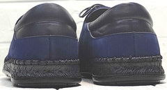 Темно синие мокасины кожаные туфли мужские street casual Luciano Bellini 91268-S-321 Black Blue.