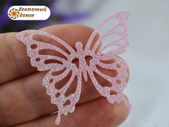 Патч-вырубка Ажурная бабочка накладка светло-розовая