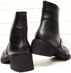 Кожаные зимние ботинки ботильоны женские Guero 264-2547 Black.