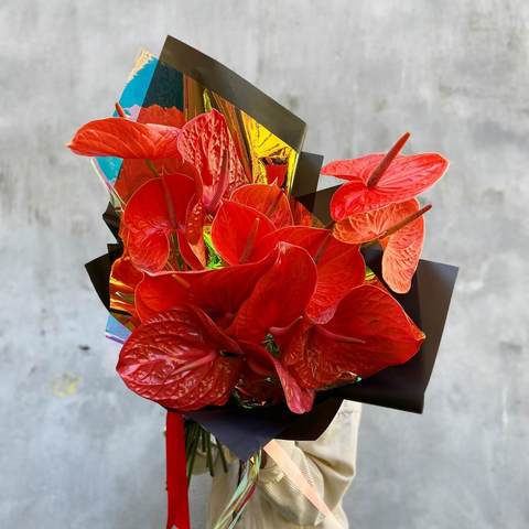 Bouquet «Fiery Anthurium»
