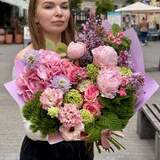 Photo of Fluffy delicate bouquet with hydrangea and peonies «Dearest Heart»