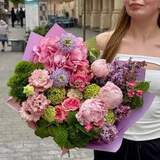 Photo of Fluffy delicate bouquet with hydrangea and peonies «Dearest Heart»