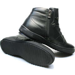 Кеды ботинки мужские зимние кожаные Ikoc 1608-1 Sport Black.