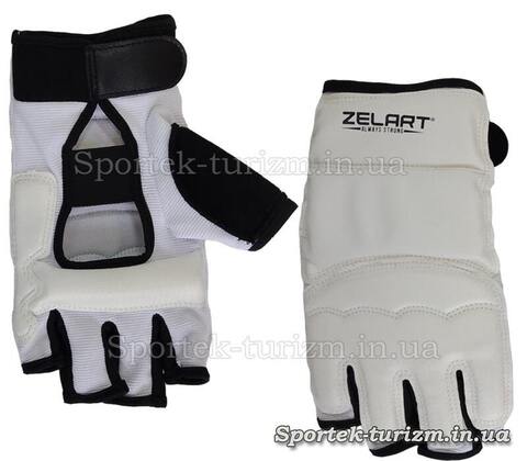 Перчатки для тхэквондо накладки на руки с открытыми пальцами Zelart BO-2016-W