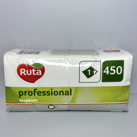 Салфетки 24х24 см 1сл. Ruta Professional (450 шт.) белые (a0540)