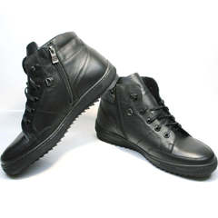 Мужские зимние ботинки на шнуровке Ikoc 1608-1 Sport Black.
