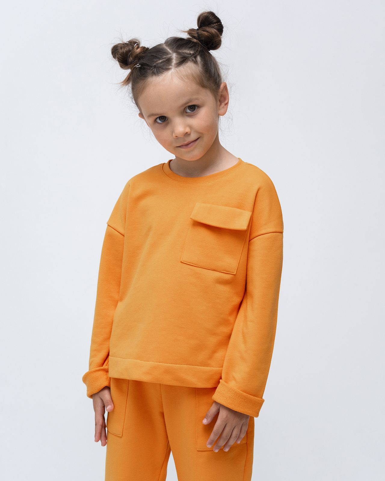 Дитячий світшот із кишенею оранжевий