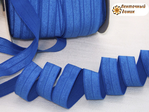 Резинка для повязок  с легким блеском синяя16 мм