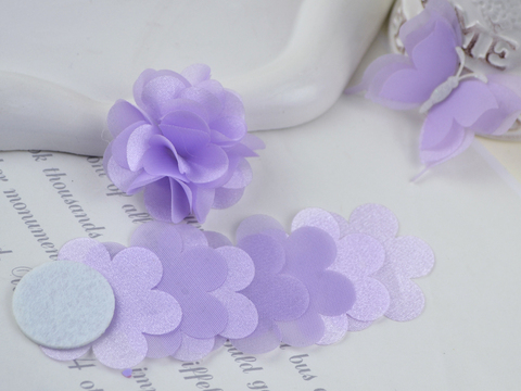 Заготовка для квітки з блискучої органзи бузкова