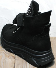 Женские осенние ботинки на шнурках Rifellini Rovigo 525 Black.