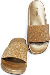 Сланцы пляжные женские J.B.P. Shoes NU25 Gold.