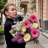 Photo of Delicate bouquet with pink gerberas «Sweet Embrace»