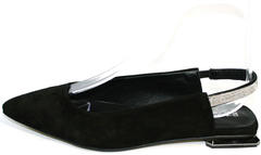 Женские летние туфли на низком каблуке Kluchini 5183 Black.