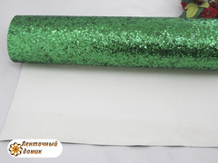 Глиттер крупный на тканевой основе зеленый