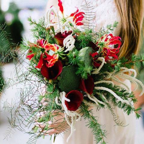 Photo of Exotic bouquet with gloriosa and nelumbo