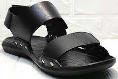 Кожаные сандалии мужские босоножки с открытыми пальцами Zlett 7083 Black.