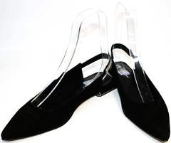 Летние туфли на низком каблуке Kluchini 5183 Black.
