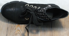 Черные женские ботинки на шнурках Rifellini Rovigo 525 Black.