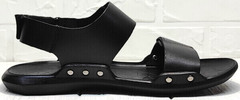 Мужские кожаные сандали босоножки чёрные Zlett 7083 Black.