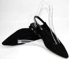 Босоножки туфли на небольшом каблуке Kluchini 5183 Black.