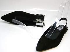 Летние туфли на небольшом каблуке Kluchini 5183 Black.