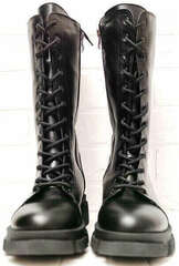 Кожаные женские ботинки на шнуровке Ari Andano 3046-l Black.